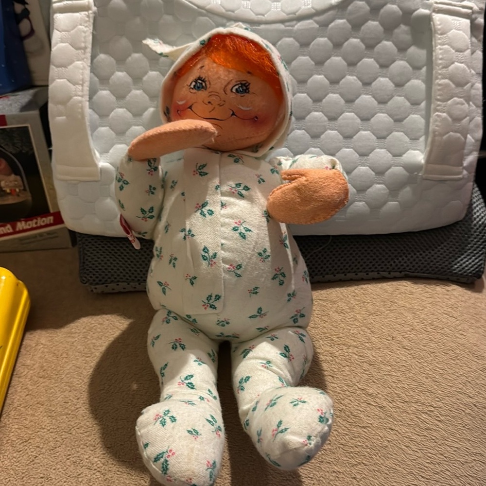 Vintage 1990 Annalee Christmas PJ redhead 14”